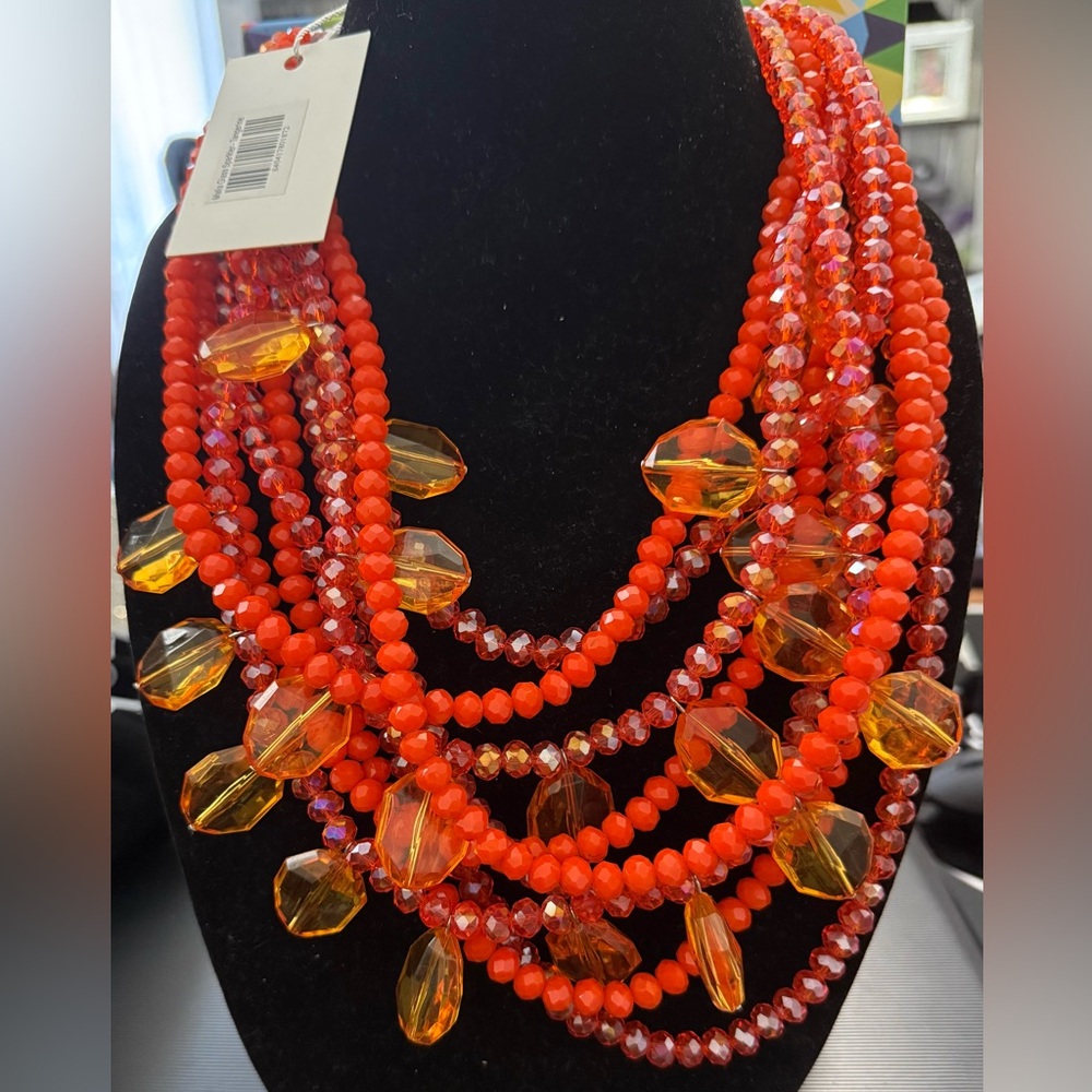 Sassy Jones Radiant Orange Necklace with removable strands